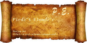 Pirót Elemér névjegykártya